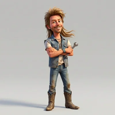 Mô hình 3D nhân vật Joe Dirt phong cách hoạt hình cực chất
