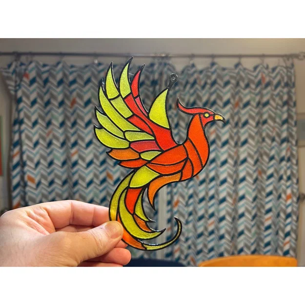 Phượng Hoàng Kính Màu (Stained Glass Phoenix - Dùng cho Bambu AMS) - Image 1