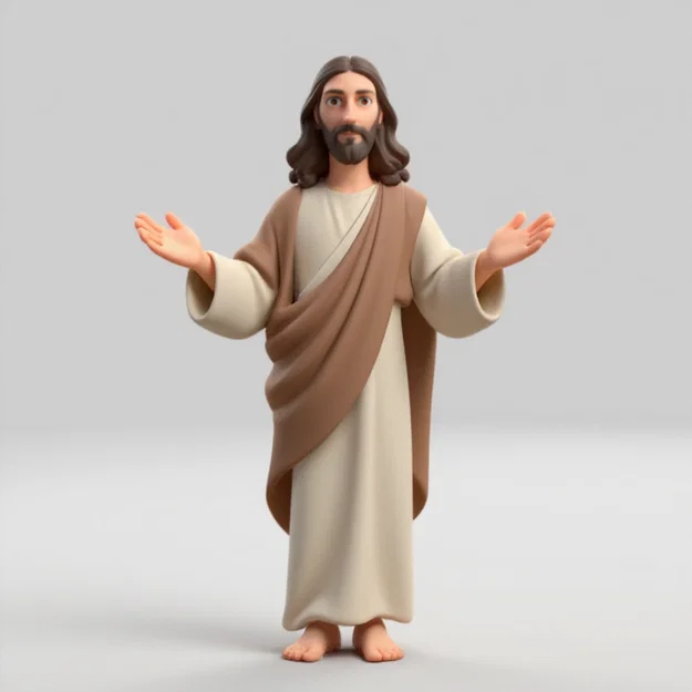Mô hình tượng Chúa Jesus 3D dễ thương để bàn làm việc - Image 1
