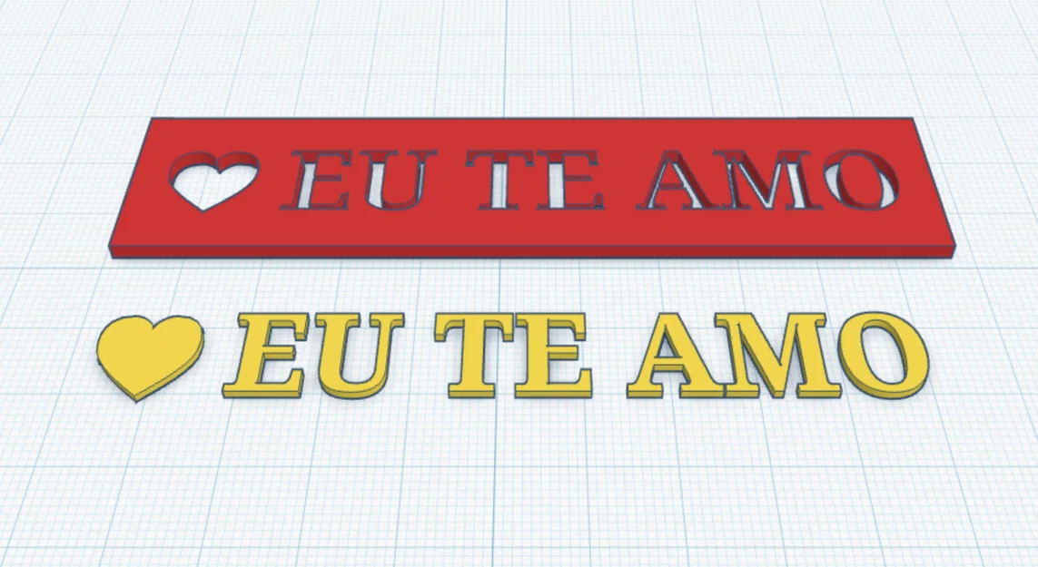 Bảng trang trí EU TE AMO kèm trái tim - Quà tặng 3D ý nghĩa - Image 1