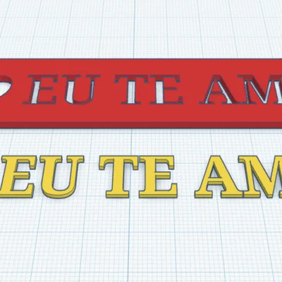 Bảng trang trí EU TE AMO kèm trái tim - Quà tặng 3D ý nghĩa