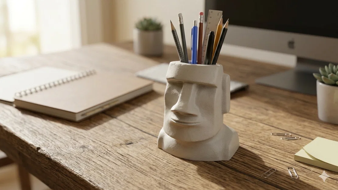 Ống cắm bút hình tượng Moai - Image 1