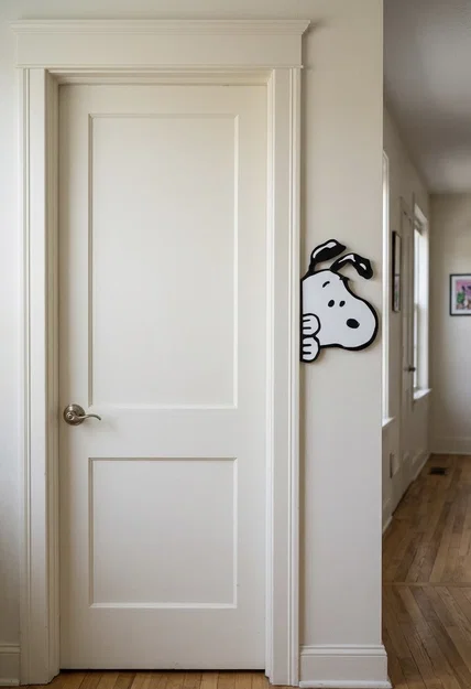 Mô hình Snoopy hé cửa trang trí 3D (Snoopy door peeking) ấn tượng - Image 1