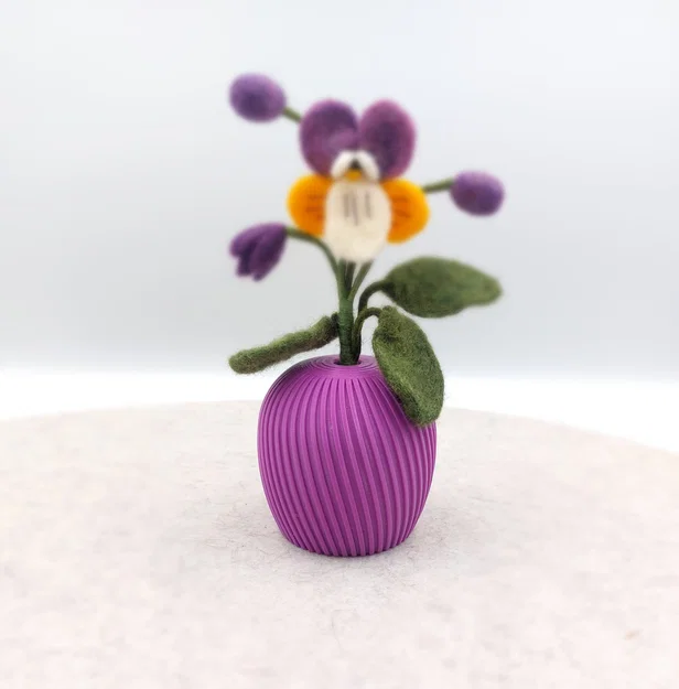 Lọ hoa mini gân sóng (Flower Stand) - Mẫu in 3D decor bàn làm việc - Image 2