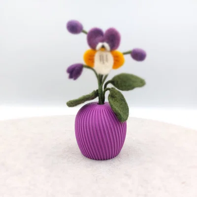 Lọ hoa mini gân sóng (Flower Stand) - Mẫu in 3D decor bàn làm việc
