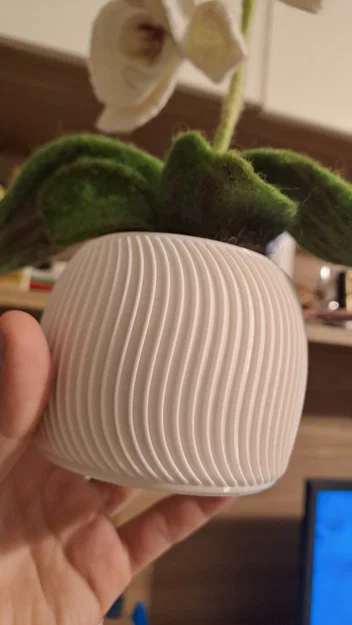 Chậu cây 3D tối giản họa tiết gân sóng hiện đại (Flower Pot 2) - Image 2