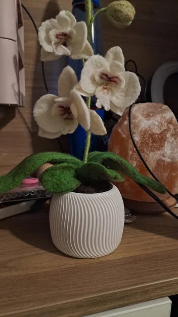 Chậu cây 3D tối giản họa tiết gân sóng hiện đại (Flower Pot 2) - Image 3