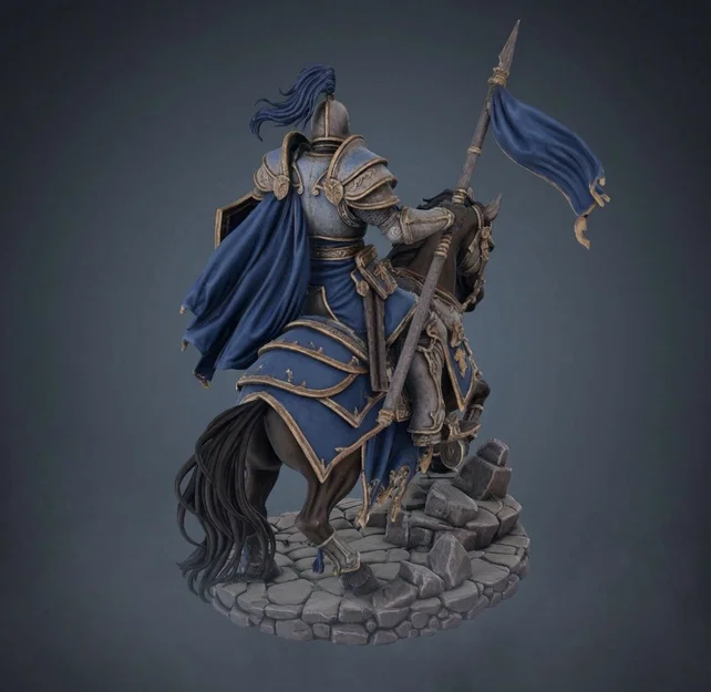 Bloodbound Realms – Human – Lionheart Cavalier (Kỵ sĩ trên ngựa chiến 3D Printable STL) - Image 3