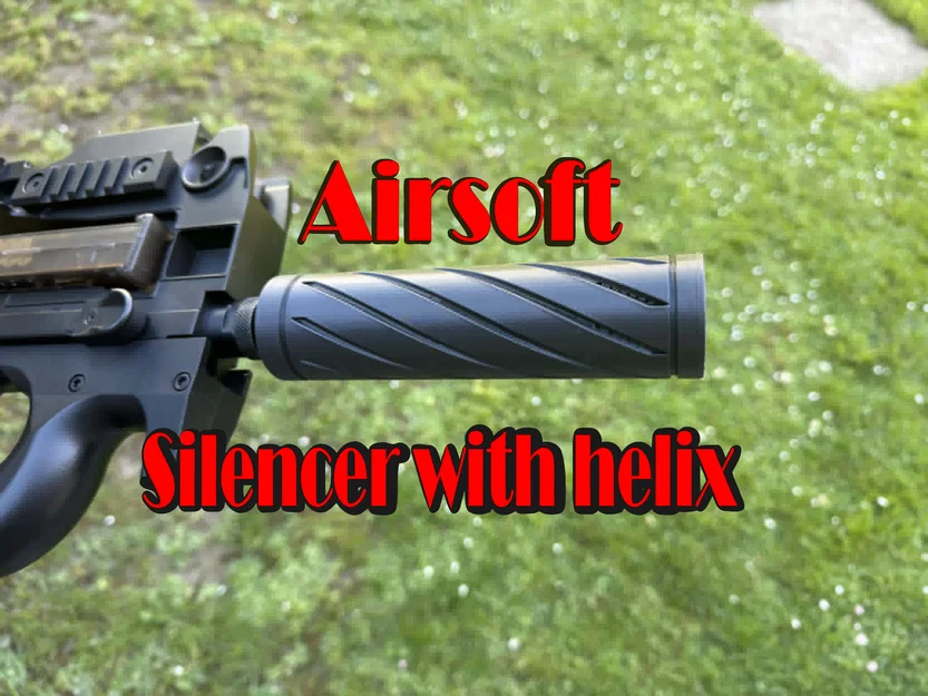 Bộ giảm thanh Airsoft 150mm thiết kế xoắn ốc, ren M14x1 - Image 1