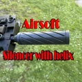 Bộ giảm thanh Airsoft 150mm thiết kế xoắn ốc, ren M14x1 - Thumbnail 1