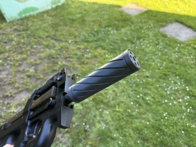 Bộ giảm thanh Airsoft 150mm thiết kế xoắn ốc, ren M14x1 - Image 2