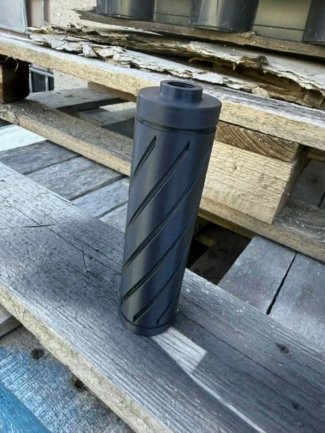 Bộ giảm thanh Airsoft 150mm thiết kế xoắn ốc, ren M14x1 - Image 3