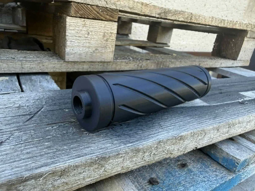 Bộ giảm thanh Airsoft 150mm thiết kế xoắn ốc, ren M14x1 - Image 4