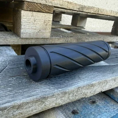Bộ giảm thanh Airsoft 150mm thiết kế xoắn ốc, ren M14x1