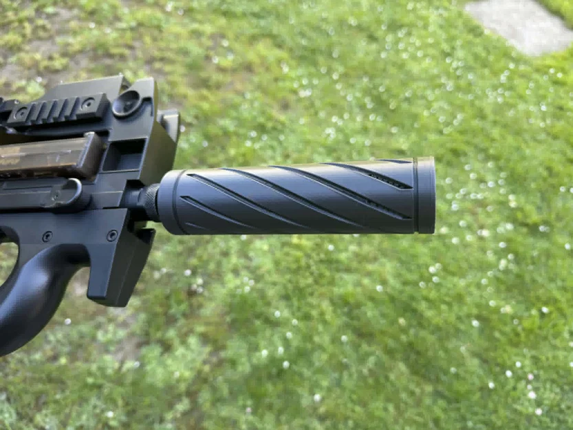 Bộ giảm thanh Airsoft 150mm thiết kế xoắn ốc, ren M14x1 - Image 8