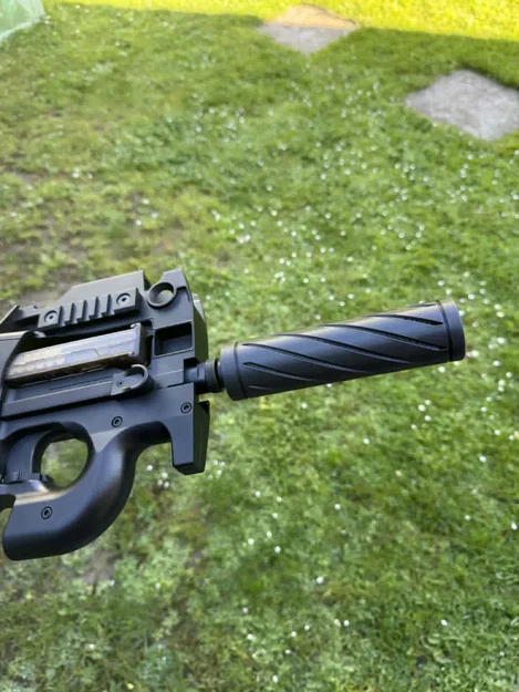 Bộ giảm thanh Airsoft 150mm thiết kế xoắn ốc, ren M14x1 - Image 9