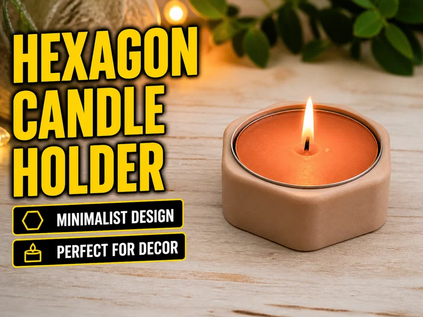 Đế nến tealight lục giác tối giản (Hexagon Tealight Holder) - Image 1