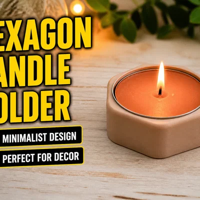 Đế nến tealight lục giác tối giản (Hexagon Tealight Holder)