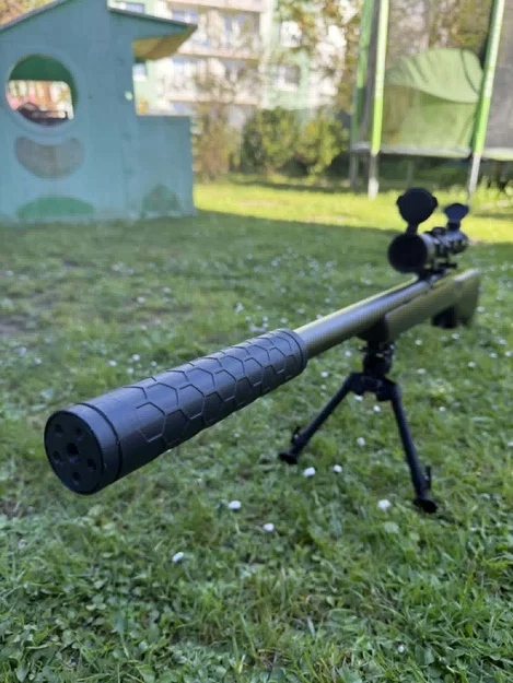 Airsoft Silencer 200mm M14x1 ren trái - Image 1