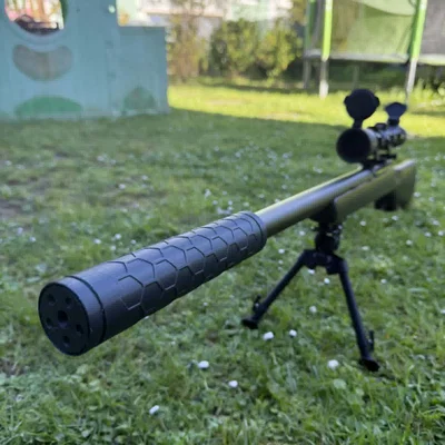 Airsoft Silencer 200mm M14x1 ren trái
