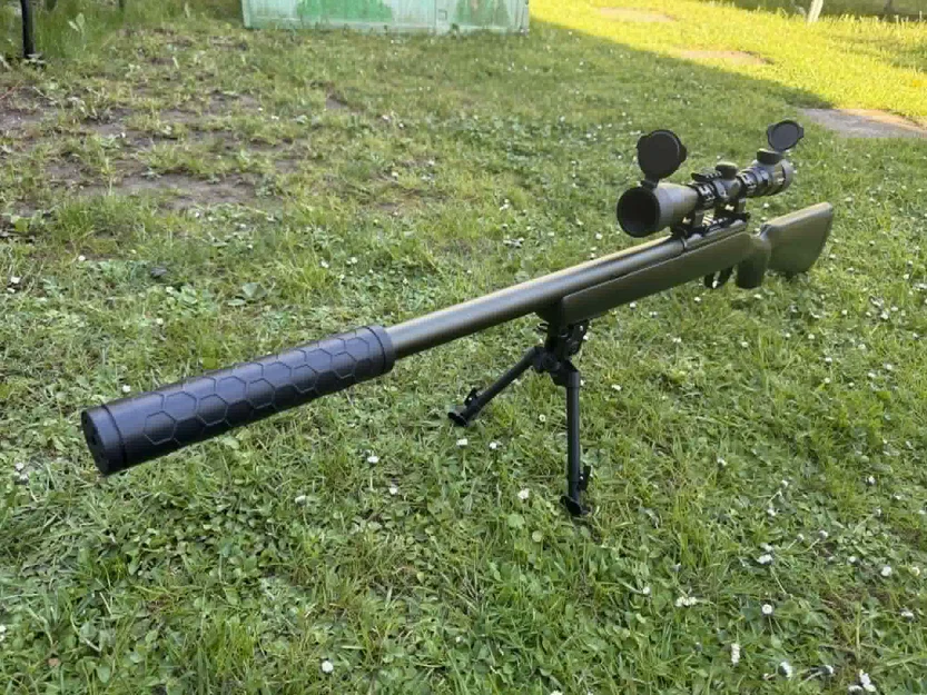 Airsoft Silencer 200mm M14x1 ren trái - Image 3