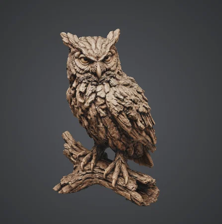 Tượng Cú Mèo Gỗ (Wooden OWL sculpture) - Image 1