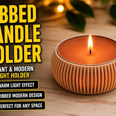Đế nến tealight gân sọc (Ribbed Tealight Holder)