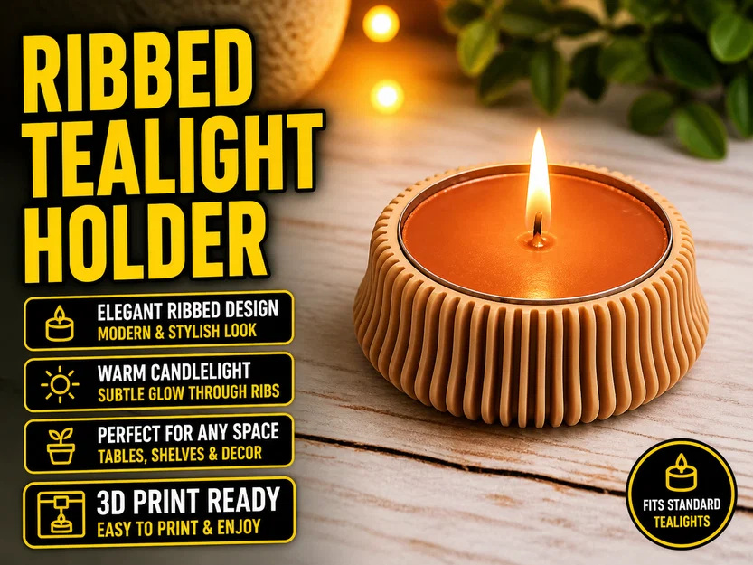 Đế nến Tealight gân dọc 2 - Image 4