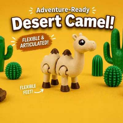Flexi Camel - Mô hình lạc đà khớp nối sa mạc | Print-in-Place | No Supports