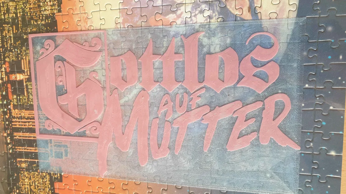 Mô hình logo Gottlos auf Mutter 3D ấn tượng (Chuẩn HueForge) - Image 3