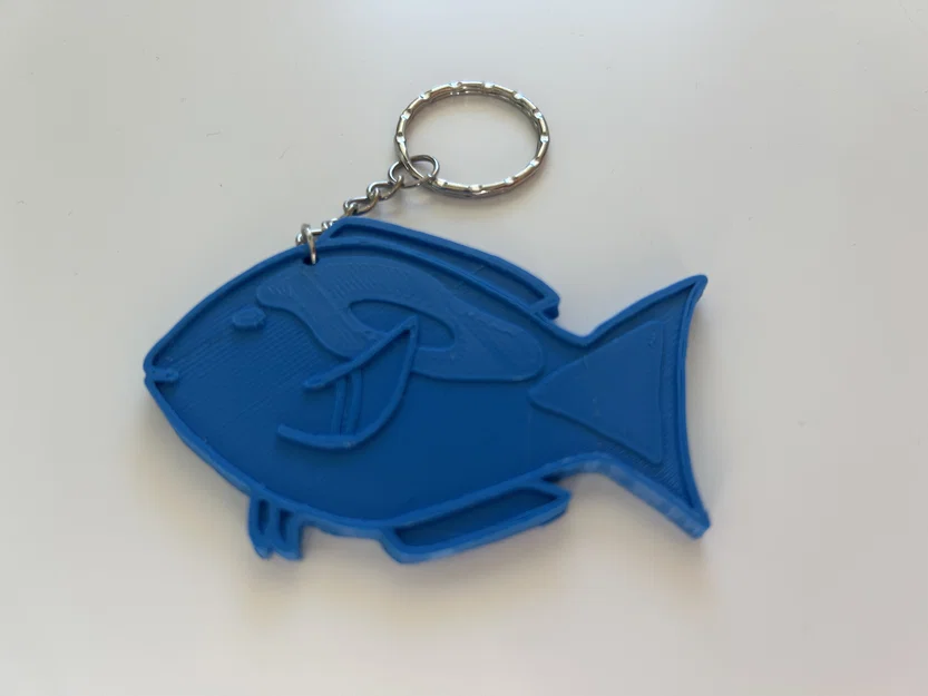 Móc Khóa Cá Blue Tang Tối Giản (Cảm Hứng Dory) – Phong Cách Vẽ Tay - Image 2
