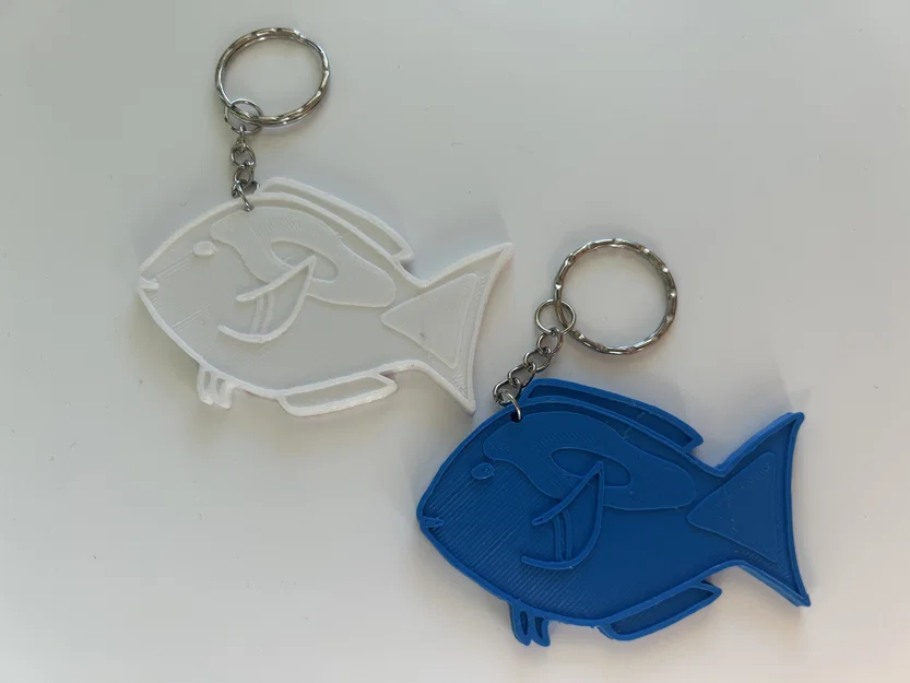 Móc Khóa Cá Blue Tang Tối Giản (Cảm Hứng Dory) – Phong Cách Vẽ Tay - Image 4