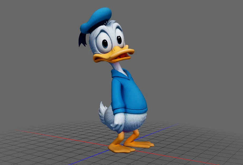 Mô hình chú vịt hoạt hình dễ thương (Blue Duck AI) - File in 3D - Image 1