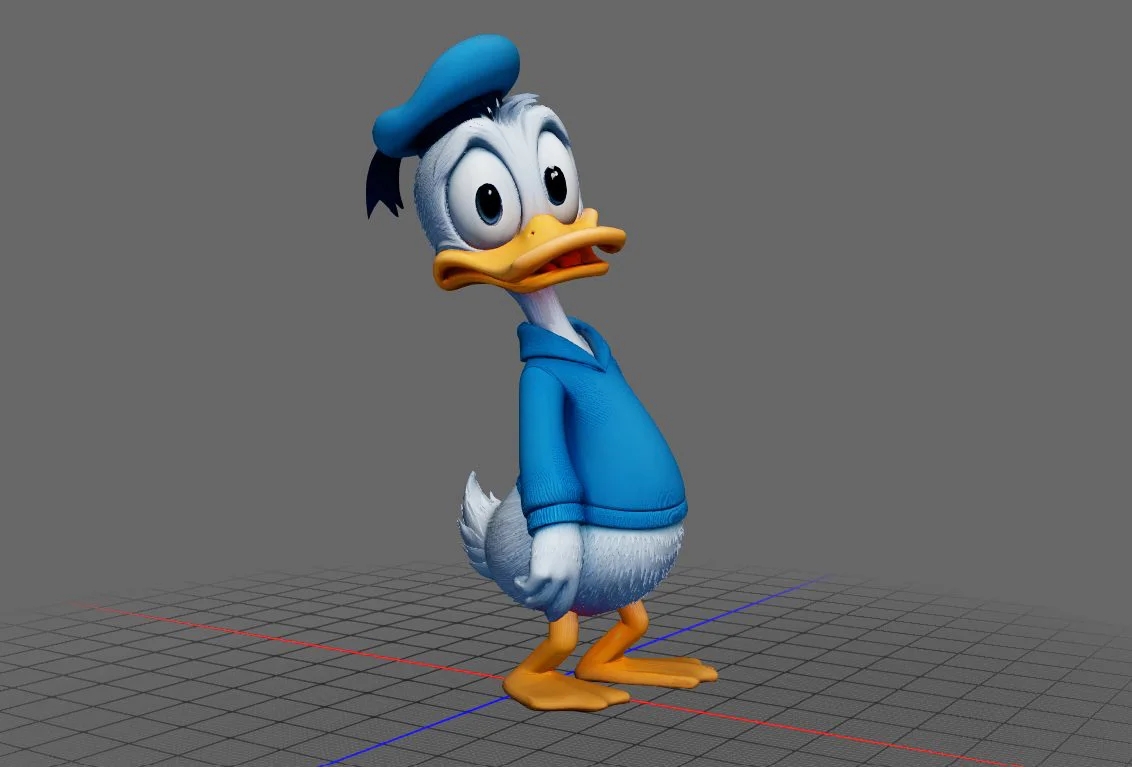 Mô hình chú vịt hoạt hình dễ thương (Blue Duck AI) - File i… 1