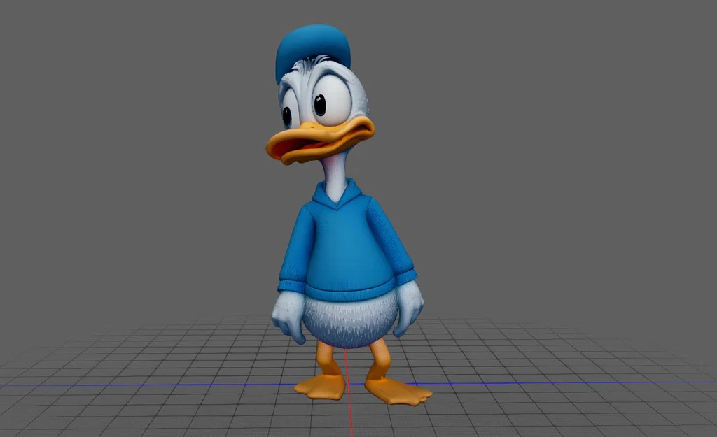 Mô hình chú vịt hoạt hình dễ thương (Blue Duck AI) - File in 3D - Image 3