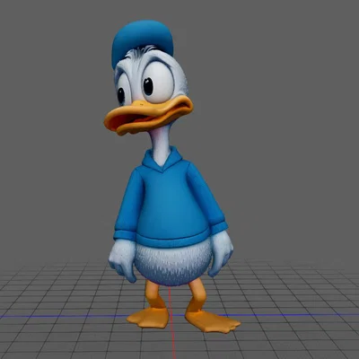 Mô hình chú vịt hoạt hình dễ thương (Blue Duck AI) - File in 3D