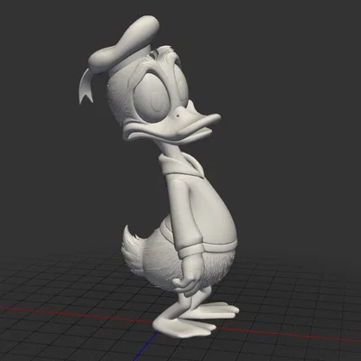 Mô hình chú vịt hoạt hình dễ thương (Blue Duck AI) - File in 3D