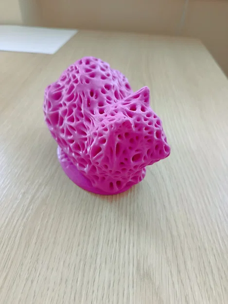 Đèn ngủ hình mèo họa tiết Voronoi - File 3D in ấn nghệ thuật - Image 3