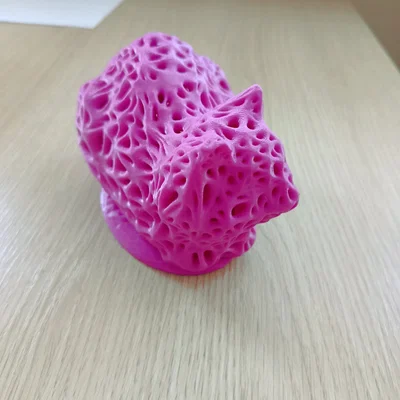 Đèn ngủ hình mèo họa tiết Voronoi - File 3D in ấn nghệ thuật