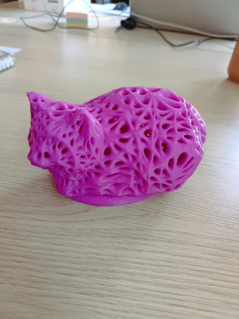 Đèn ngủ hình mèo họa tiết Voronoi - File 3D in ấn nghệ thuật - Image 4