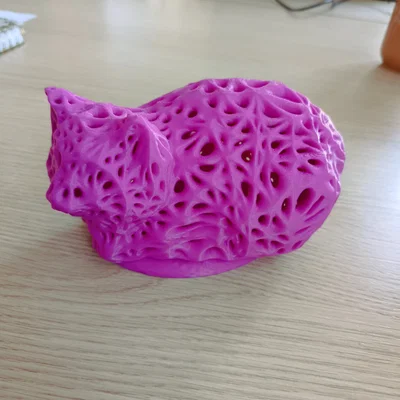 Đèn ngủ hình mèo họa tiết Voronoi - File 3D in ấn nghệ thuật