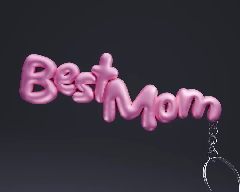 Móc khóa chữ bong bóng “BEST MOM” – Quà Mother’s Day cho Mẹ - Image 1