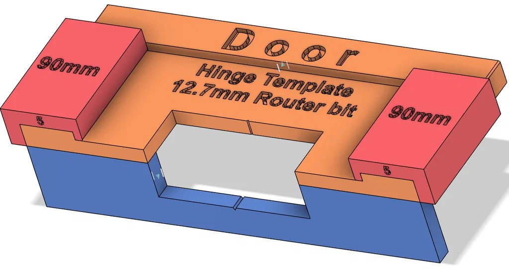 Template phay âm bản lề cửa (Door Hinge Template) – kèm spacer - Image 1