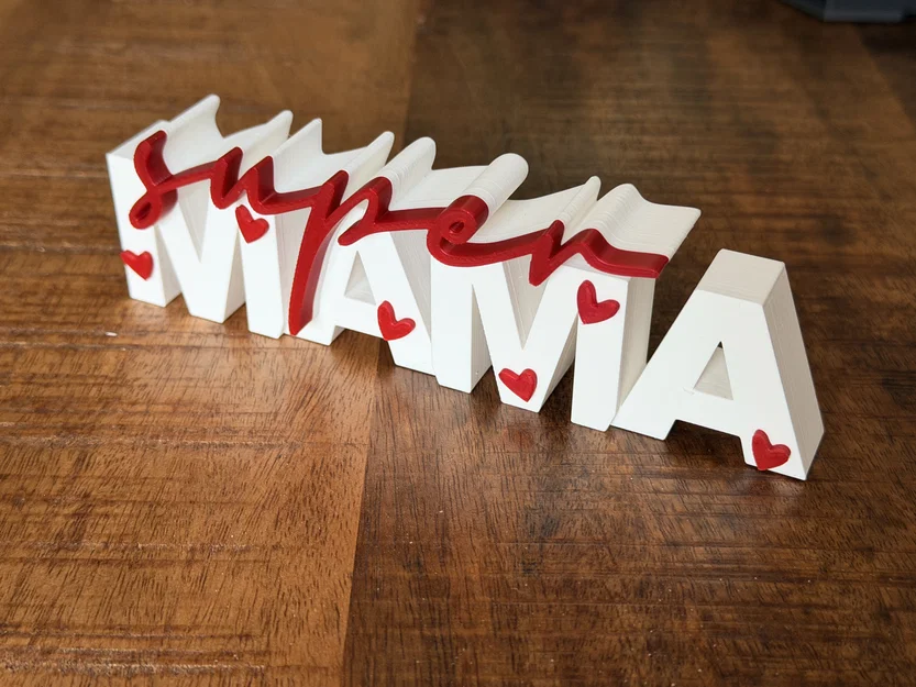 Bảng chữ Super Mama | Decor Ngày của Mẹ | Quà in 3D | Để bàn - Image 3