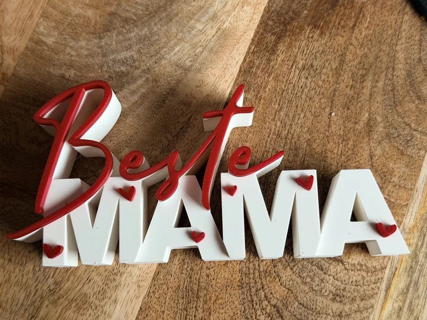 Bảng chữ Beste Mama | Quà Ngày của Mẹ | Decor in 3D đa màu để bàn - Image 3