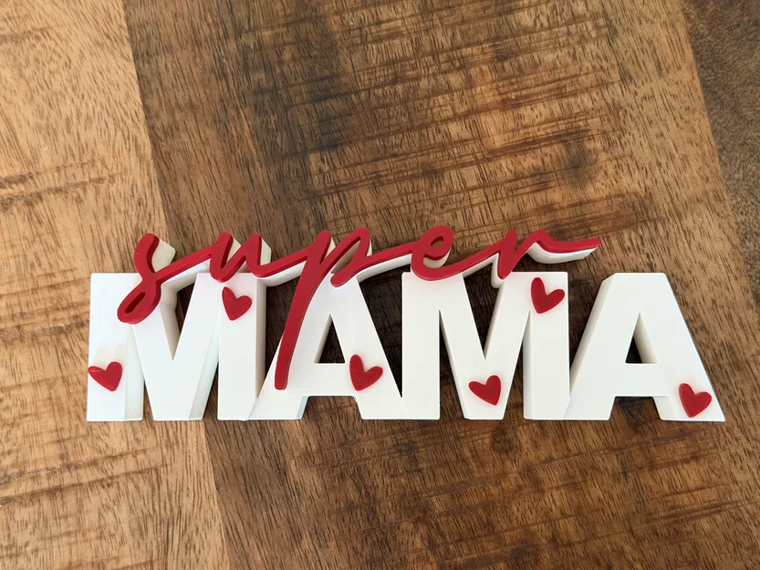 Bảng chữ Super Mama | Decor Ngày của Mẹ | Quà in 3D | Để bàn - Image 4