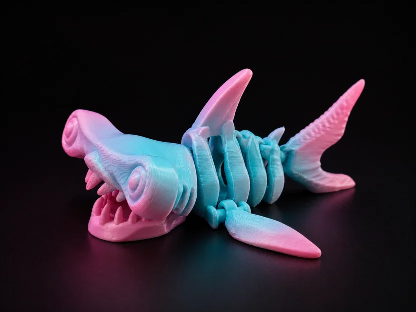 Cá Mập Đầu Búa Skeleton Articulated – Không Cần Supports! - Image 1