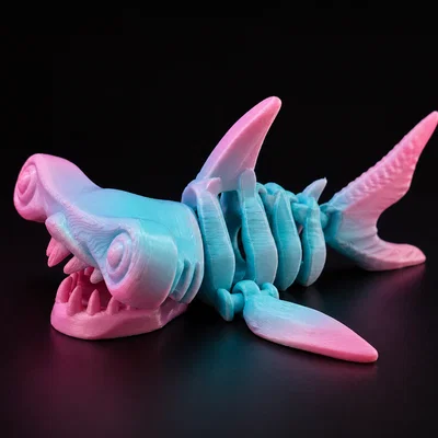 Cá Mập Đầu Búa Skeleton Articulated – Không Cần Supports!