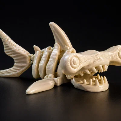 Cá Mập Đầu Búa Skeleton Articulated – Không Cần Supports!