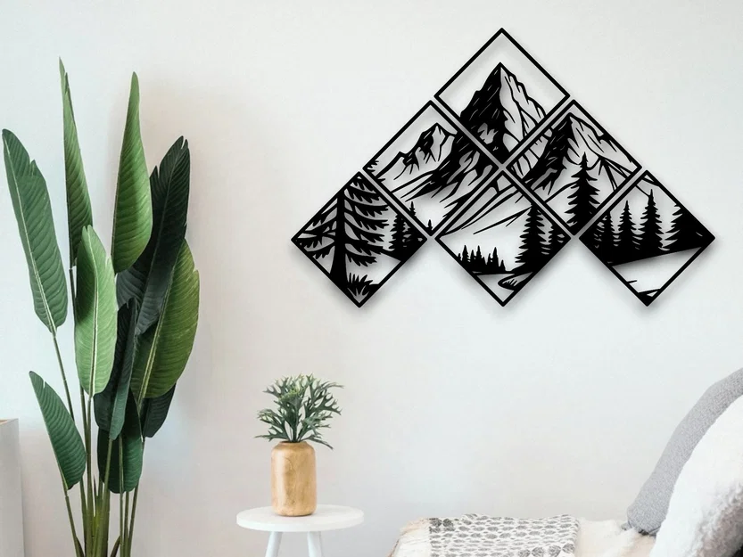 Tranh Treo Tường Núi Kim Cương – Decor Thiên Nhiên Tối Giản - Image 1